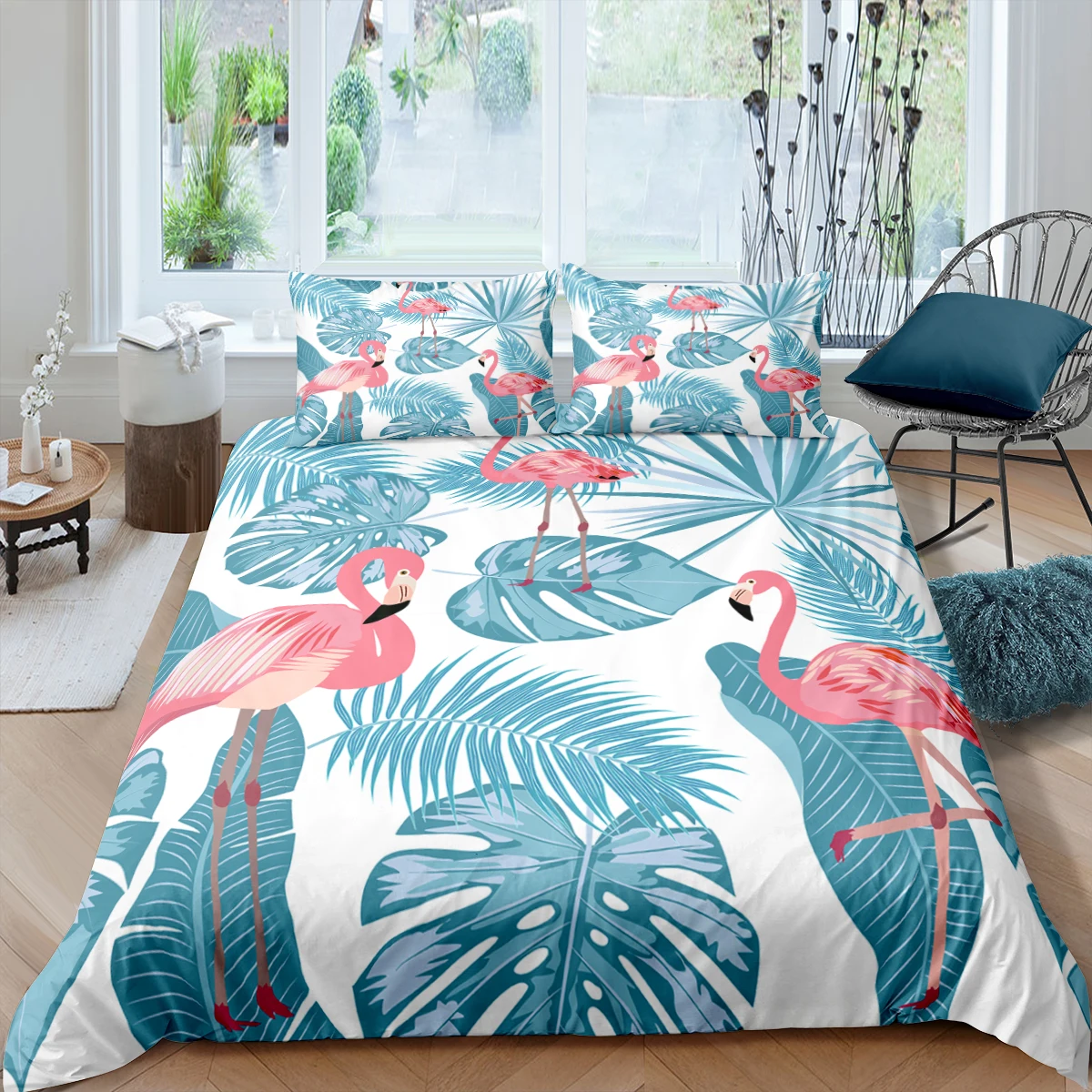 

3D Flamingo Pattern Bedding Set Soft Duvet Cover WIth Pillowcase Single Twin Queen King Size Luxury Home Textiles