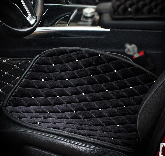 

Зимний плюшевый универсальный чехол для автомобильного сиденья со стразами, подушка для авто сиденья, бархатный защитный коврик для переднего и заднего сиденья, автомобильные аксессуары