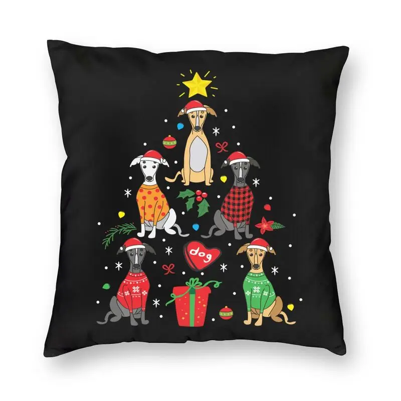 

Greyhound Dog Pet Pillow Case 40x40cm Home Decoration Christmas Ornament Perfect Gift Modern Cushion Cover Square Pillowcase