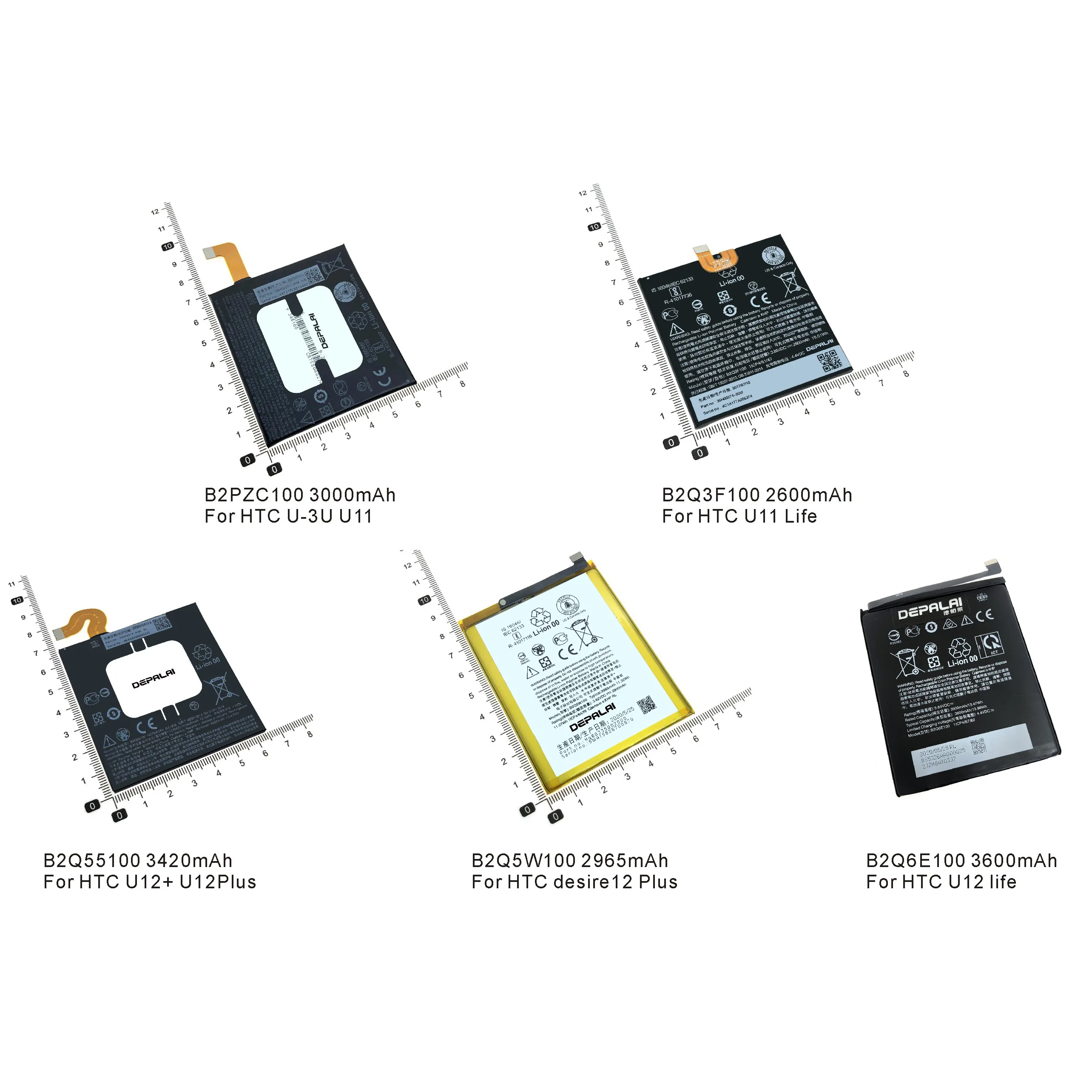 Аккумулятор B2Q3F100 B2Q5W100 B2Q6E100 B2Q55100 B2PZC100 для HTC U11 Life U12 + U12Plus desire12 Plus U12life