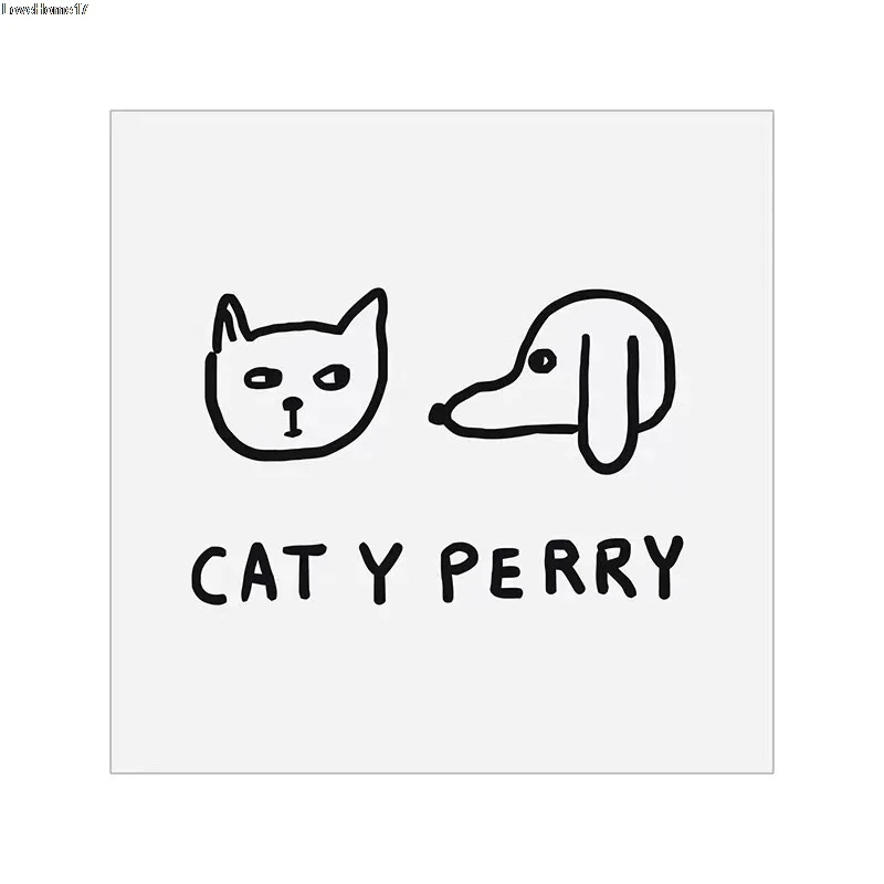 

Kitty Abstract Frameless Canvas Oil Painting Modern Classic Art Style Poster Popular Home Decoration Kawaii Photo