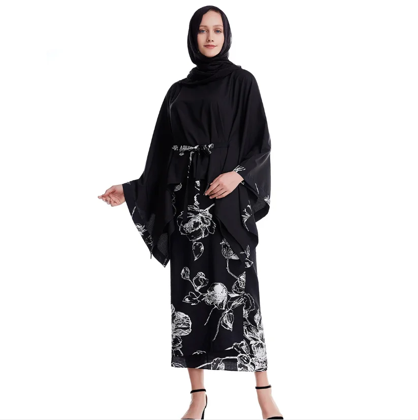 Платья из 2 частей, Турецкая юбка jalabiya, Дубай, Исламская абайя, платье, роскошные кафтаны, мусульманская молитвенная одежда, кимоно, черное ар...
