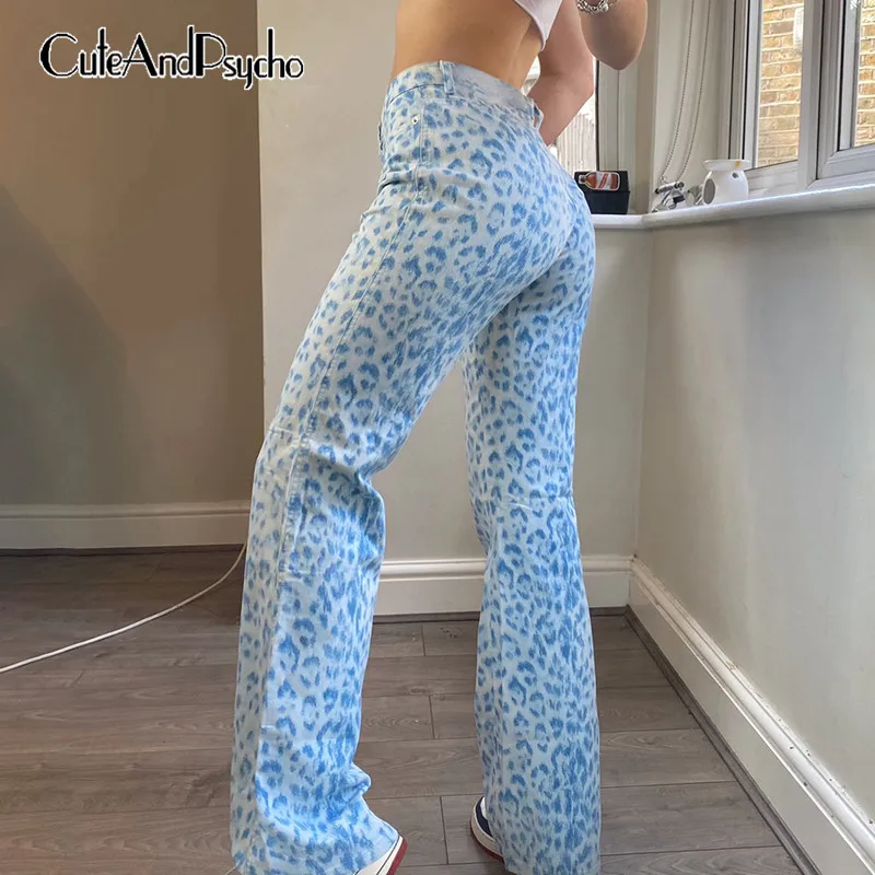 

Leopard Printed Women's Sweatpants Harajuku High Waisted Wide Leg Pants Streetwear Fsahion Loose Trousers Korean Cuteandpsycho