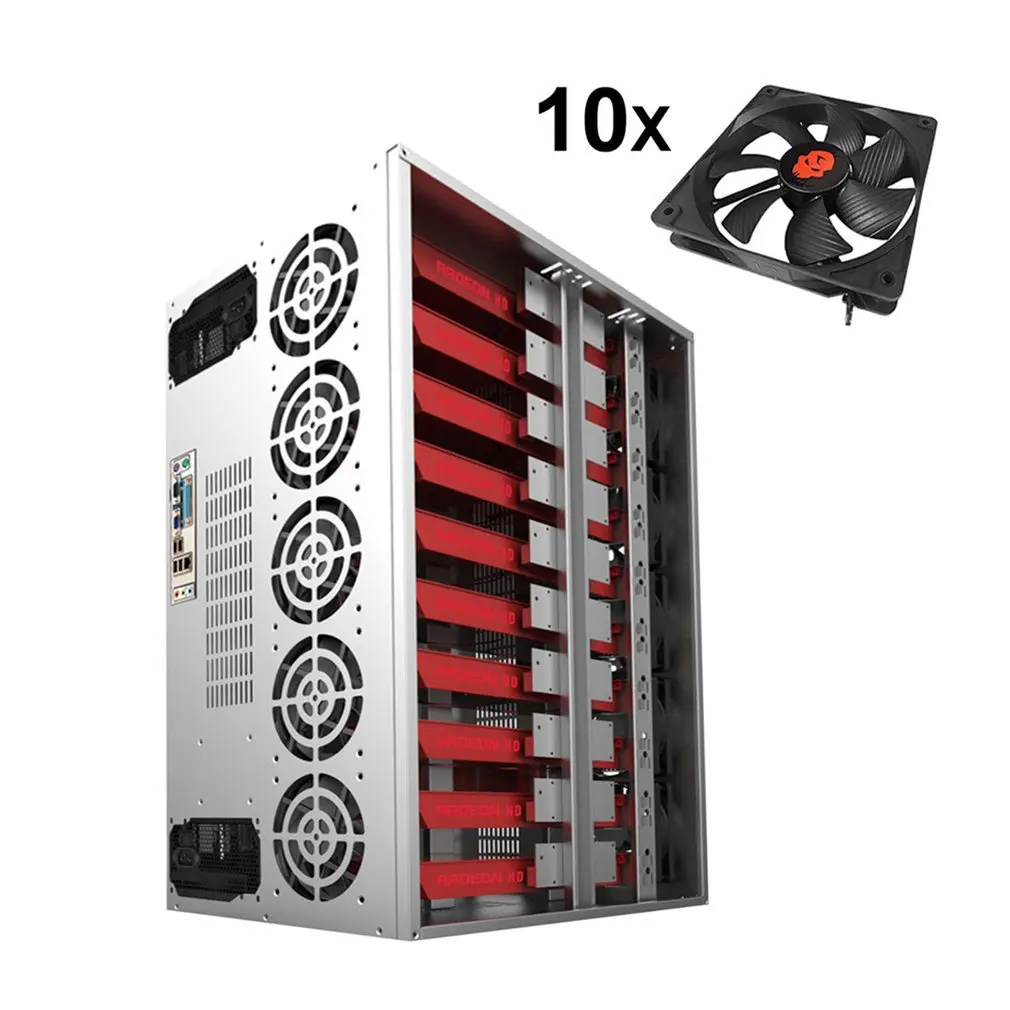 Крипто монета открытый воздух добыча рамка Rig графика чехол ATX Fit 12 GPU эфириум ETH и