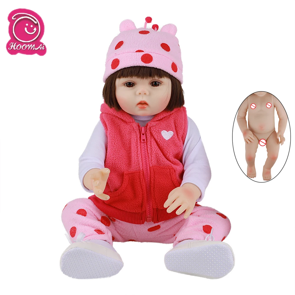 

Hoomai 48CM Realistic Newborn Baby 18 '' Full Silicone Body Lifelike Bebe Reborn Dolls For Children Birthday Christmas Gift Toy