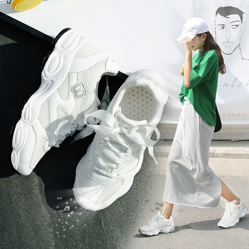 Женские кроссовки Белые для женщин Уличная спортивная обувь Женская Спортивная