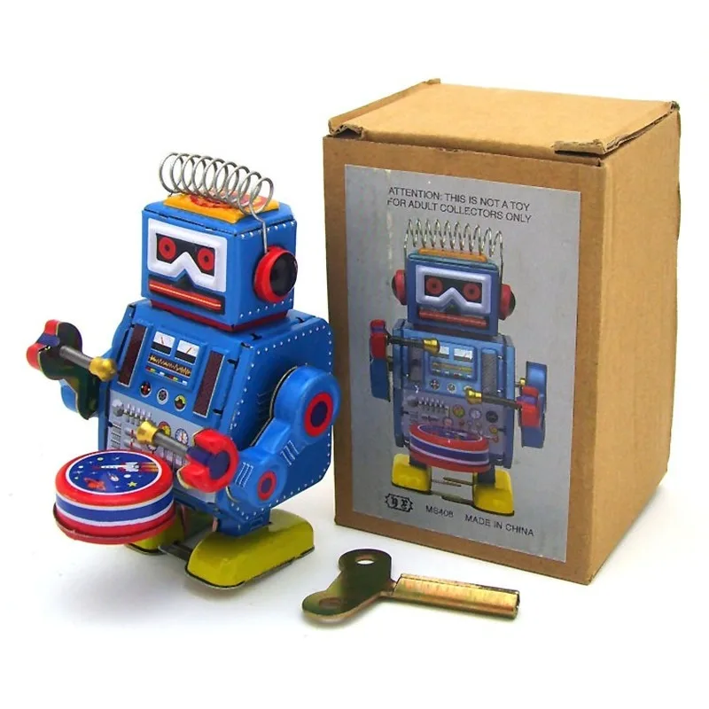 1 шт./коркорт. Жестяной металлический Заводной Робот Tintoy коллекционная игрушка