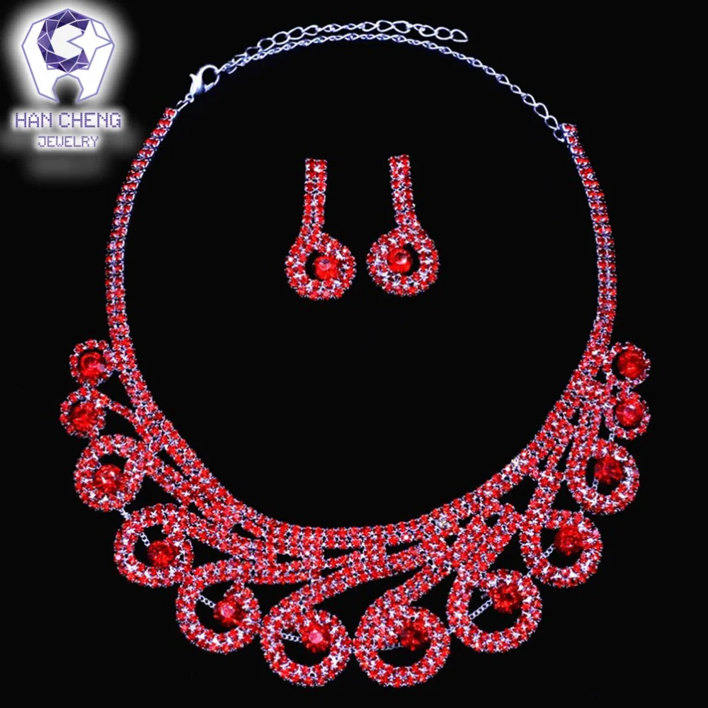 HanCheng новинка роскошные свадебные украшения стразы кристалл кулон ожерелье
