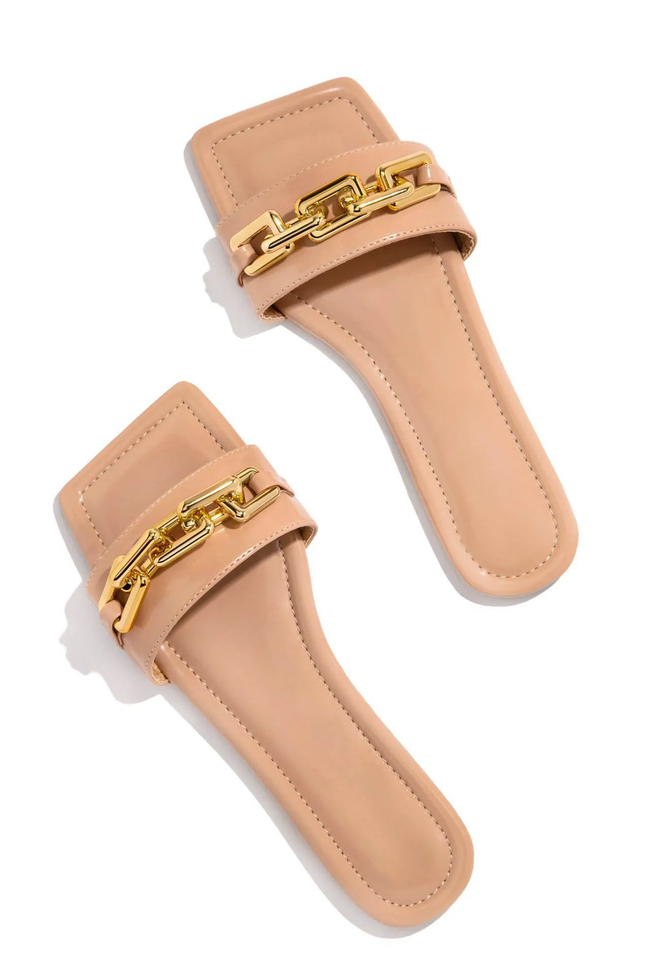 2021 Spring New Large Size Women's Shoes With Metal Buckle Square Toe Low-heel Fashion One-step Sandals And Slippers