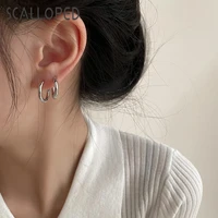 scalloped fashion light luxury o shaped ear buckle simple creative titanium steel ladies party party jewelry ear buckle