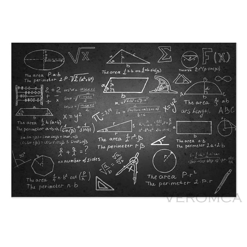 

Custom Wallpaper Mathematical Problems On a Chalkboard Wall Decoration Poster Art Nursery Canvas Painting Kids Room Decor