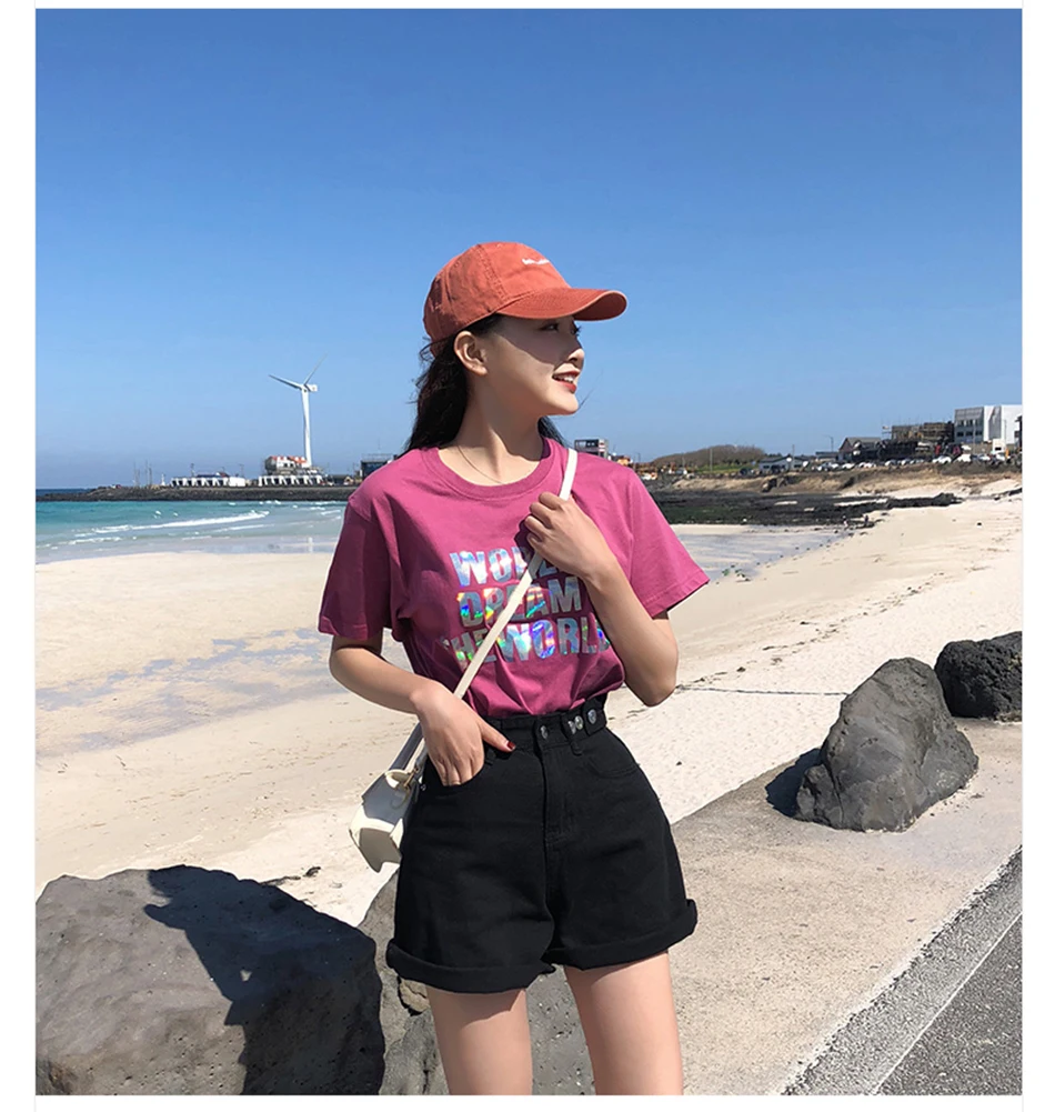 

Women's Denim Shorts Classic Vintage High Waist Blue Wide Leg Female Caual Summer Ladies Shorts Jeans For Women