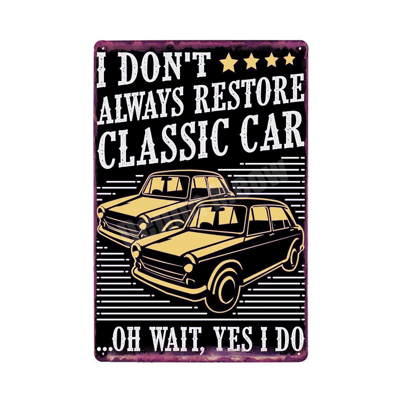 X Fix Cars Plaque Shabby Chic Metal Tin Signs Classic Car Wall Art Poster Advertising Plates Bar Garage Vintage Home Decor MN117 - Цвет: X