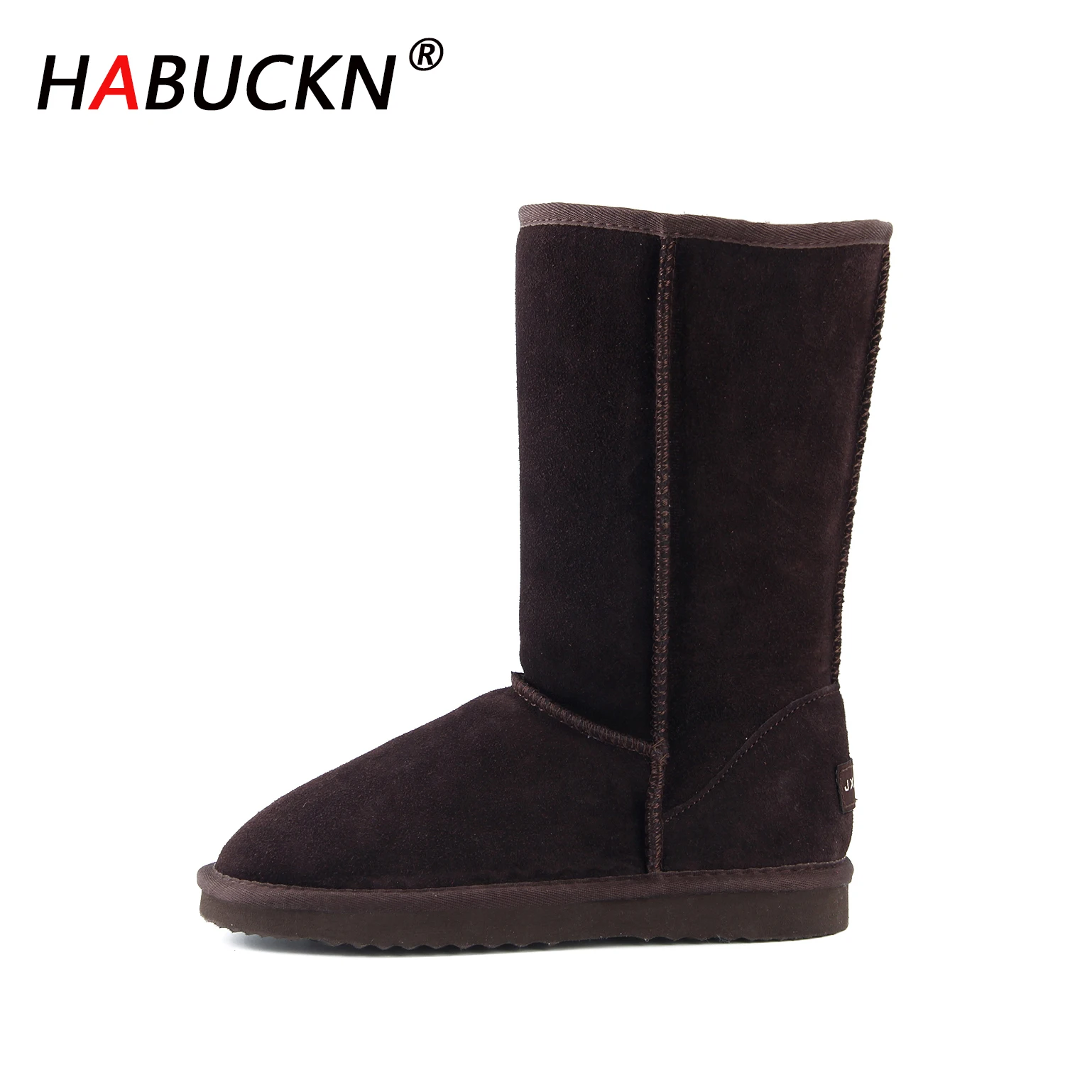 Классические высокие зимние сапоги HABUCKN 2020 для женщин Зимняя обувь из воловьей