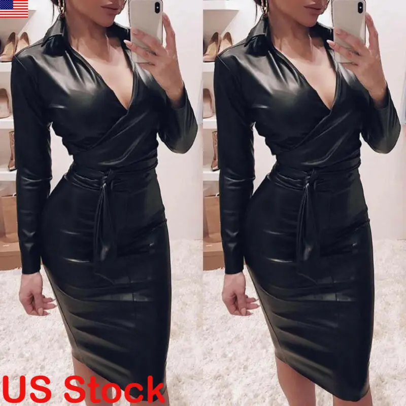 Новинка 2019 женское сексуальное черное платье Мини с V образным вырезом