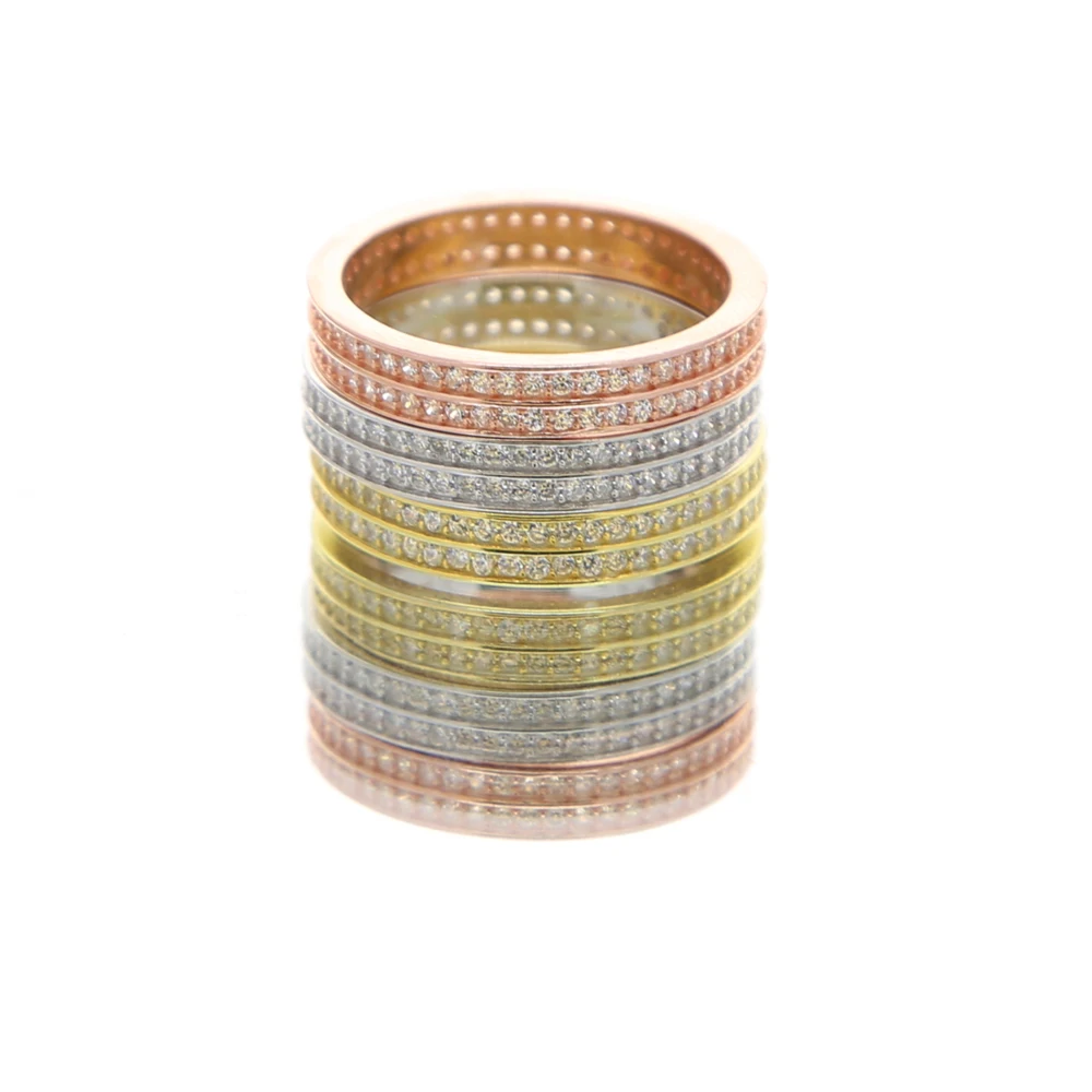 Модные 925 стерлингового серебра Одежда высшего качества CZ кольцо вечности для