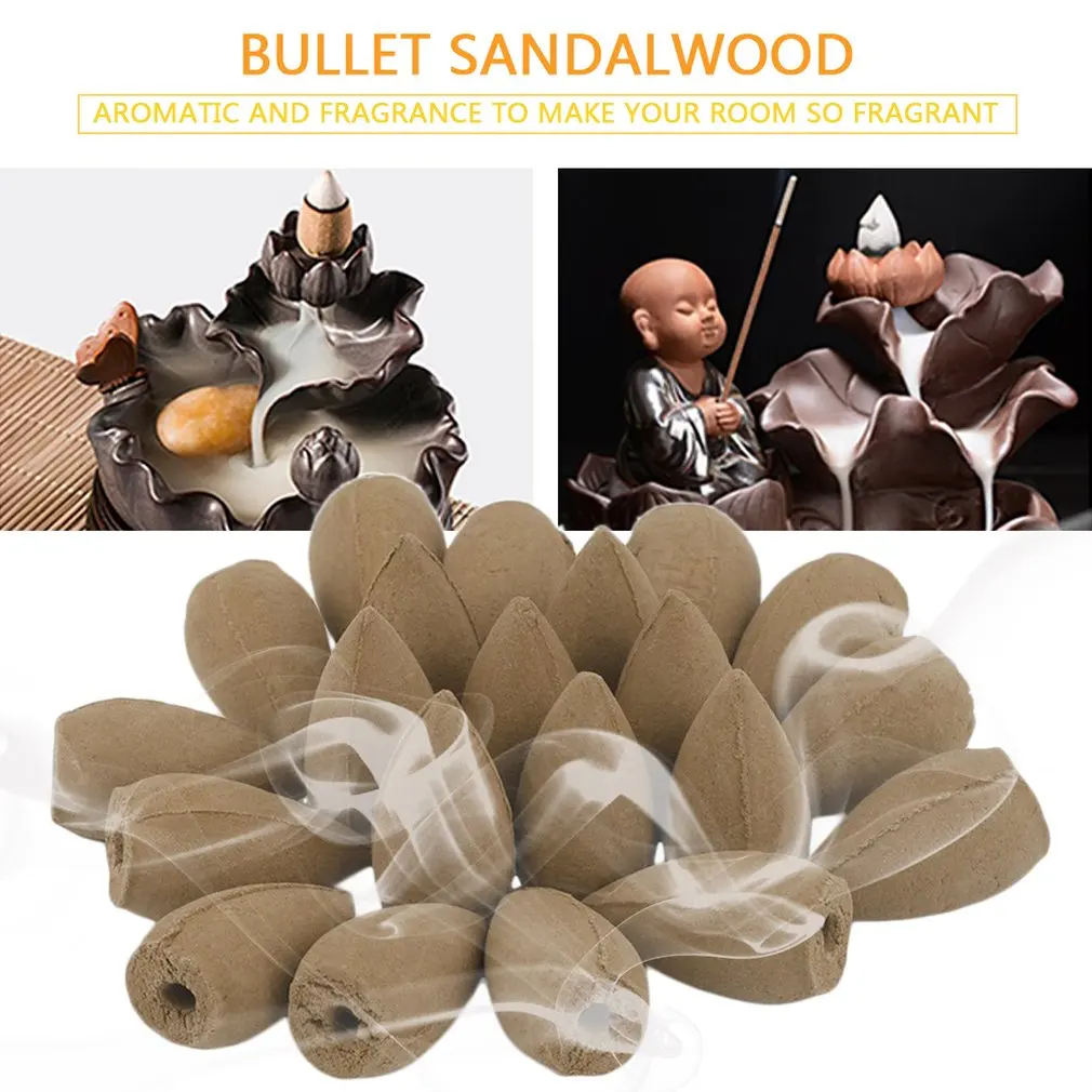 50 шт. пуля обратного потока благовоний башня из сандалового дерева благовония