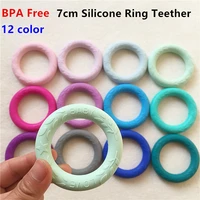 2pcs bpa free o shape silicone ring teether diy chewable pendant necklace beads baby love concave pacifier dummy teethering