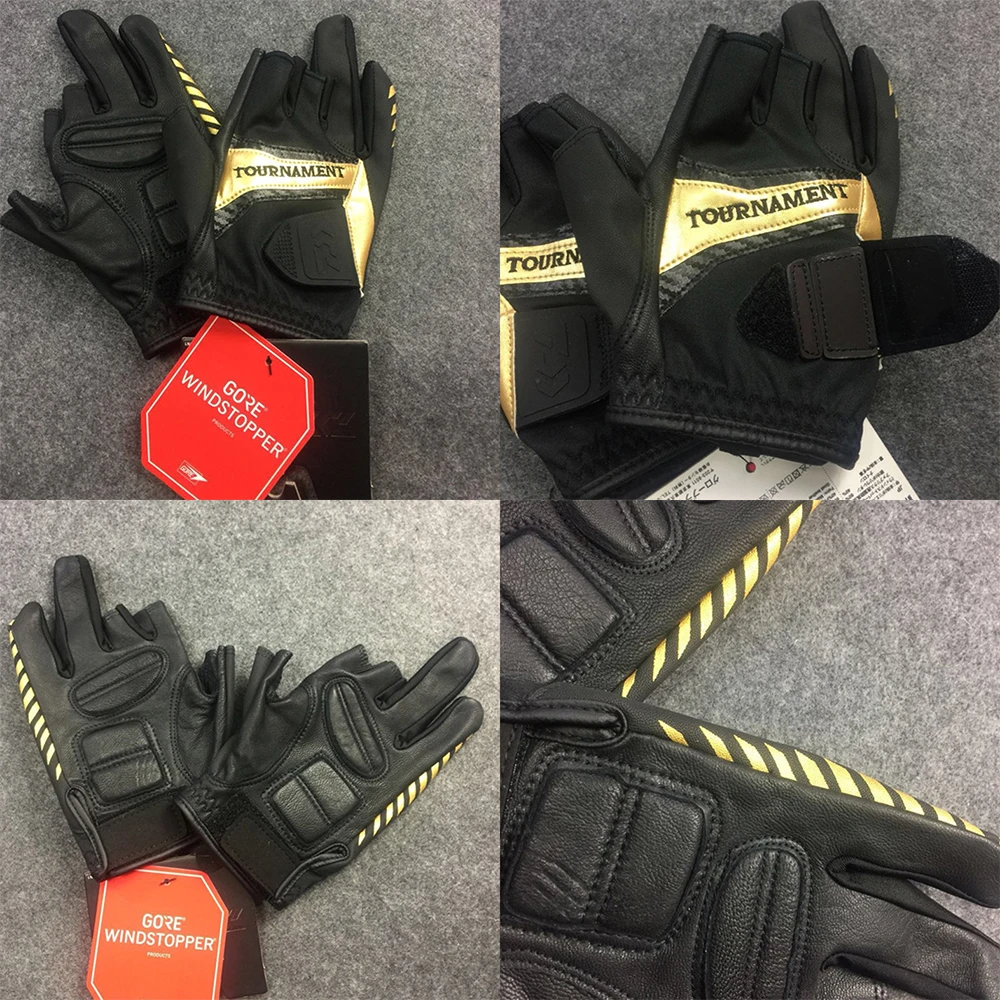 Кожаные Нескользящие рыболовные перчатки Daiwa 2020 с открытыми пальцами