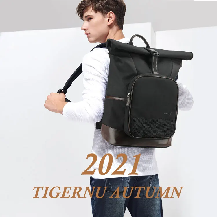 Рюкзак Tigernu мужской для ноутбука 15 6 дюйма брендовый рулонный модный