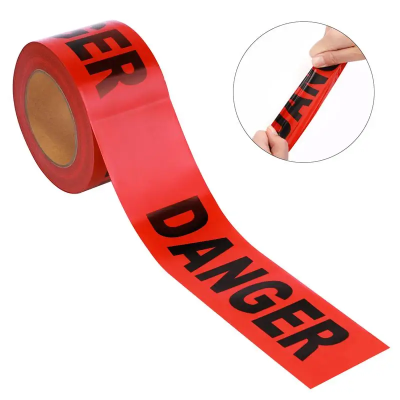 

100M Barricade Ribbon Danger Tape Safety Bright Red Warning Tape Portable Roll Law Enforcement Construction Public Works Safety