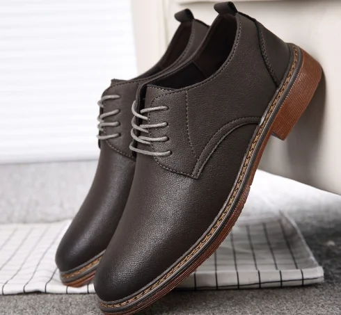 

7083-Summer breathable men's shoes Korean version of the British black trendy shoes casual business dress shoes men