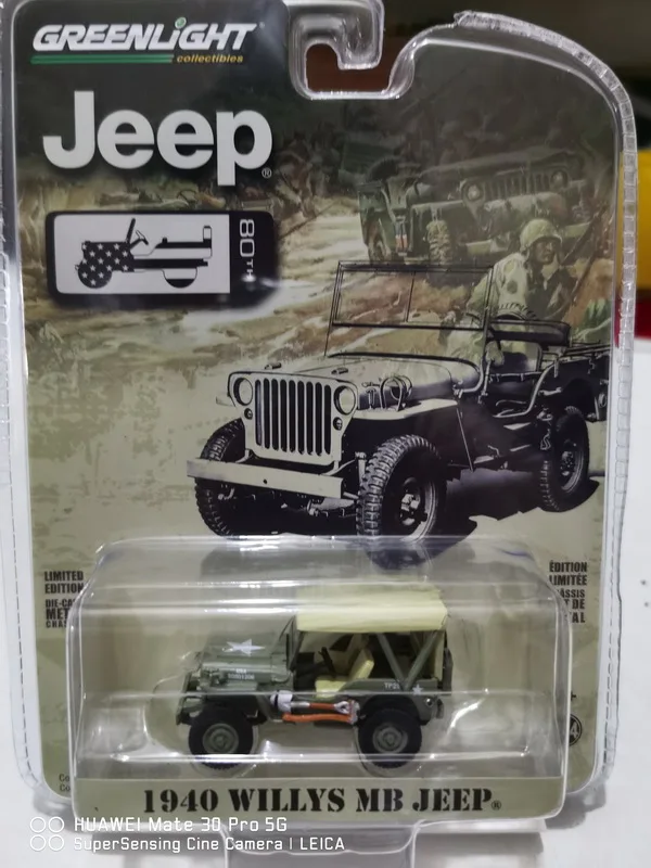 

Машинки GREENLIGHT 1:64 1940 willys MB 80-я Юбилейная версия Коллекционная литейная модель автомобиля из сплава игрушки