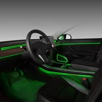 for tesla model 3 2019 2020 2021 ambient lamp backseat led neon light center console cup holder door speaker atmosphere light