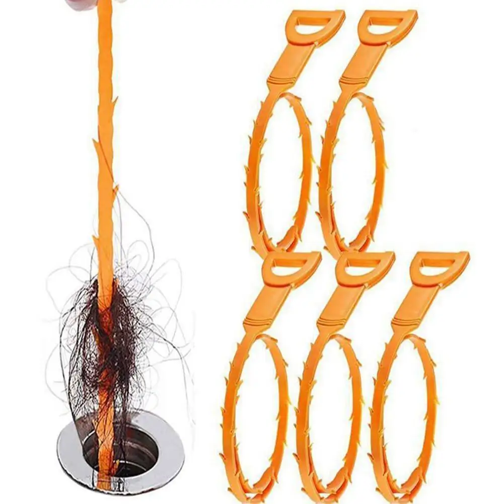 

Kitchen Sink Bathtub Hair Cleaner Remover Chain Hook Brush Bath Long Hair Clog Removal Shower Plug Hole Hair Collector Catcher