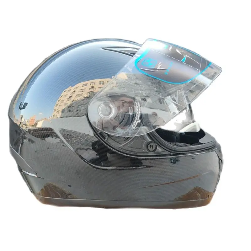 

ABS Material Carbon Fiber Pattern Full Face Motorcycle Helmet Dual Lens Motorbike Helmet Double Visors Helmets For Man Women