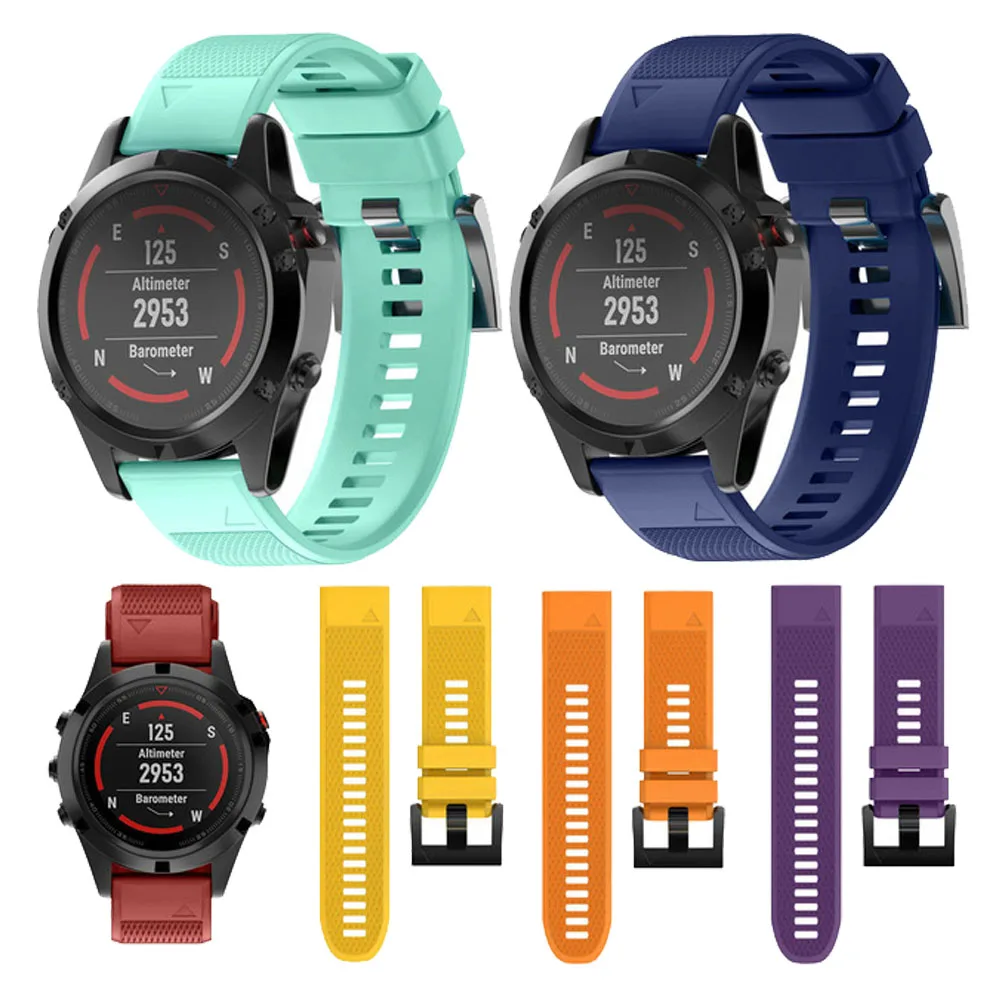26 20 22 мм ремешок для часов Garmin Fenix 5 5X 5S 3 HR Plus S60 часы быстросъемный силиконовый
