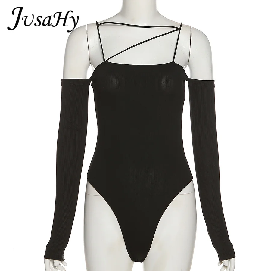 Женское трикотажное боди с длинным рукавом и вырезом лодочкой |