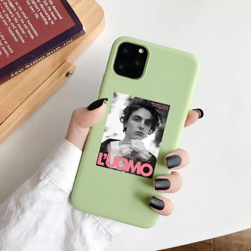 

Timothy Chalmet actor Phone Case Candy Color for iPhone 6 7 8 11 12 s mini pro X XS XR MAX Plus