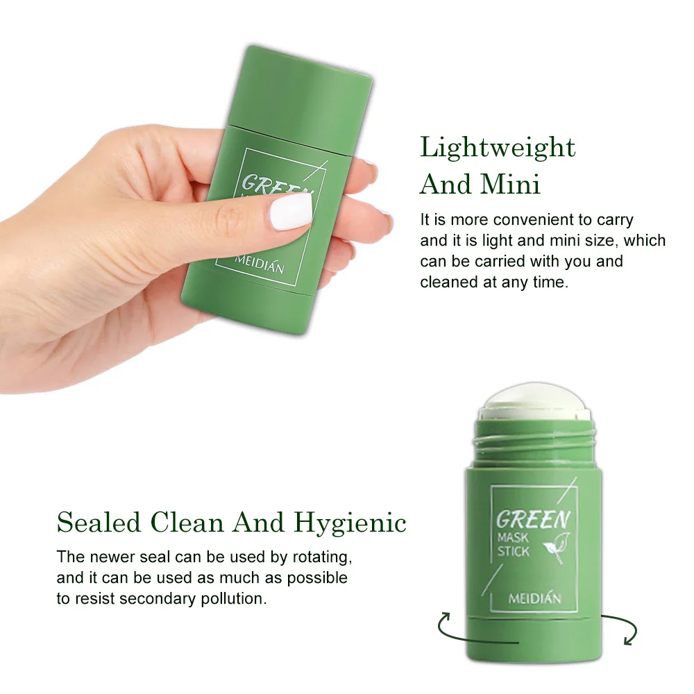 Зелёный чай Очищающая маска для очистки палочки пластилина Уход за лицом масла