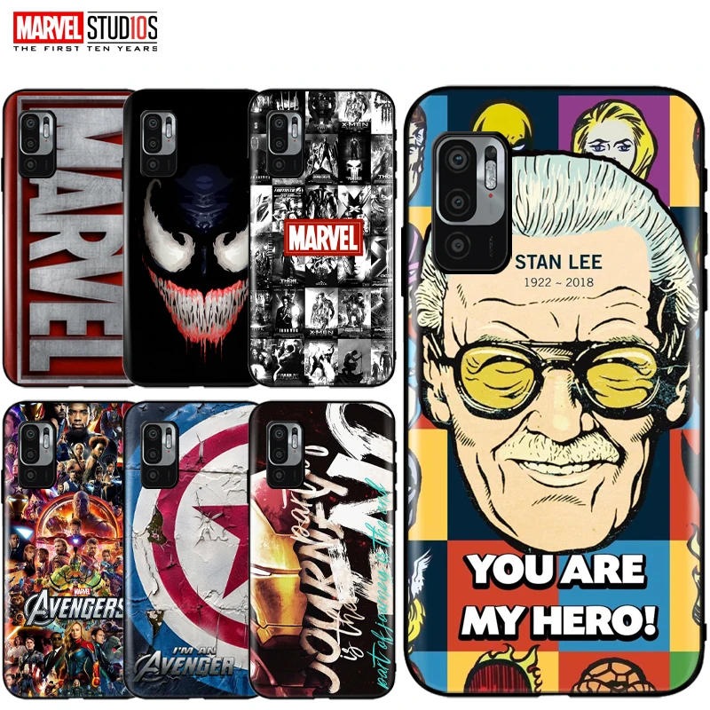 

Marvel Avengers Phone Case For Xiaomi Redmi Note 10 5G Back Coque Captain America Iron Man Hulk Thor SpiderMan Deadpool Venom