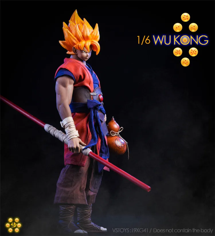 Коллекционная 19XG41 1/6 японский аниме Dragon Ball WU KONG Head& Clothes аксессуар прямой/Strabismus Eyes версия для фанатов