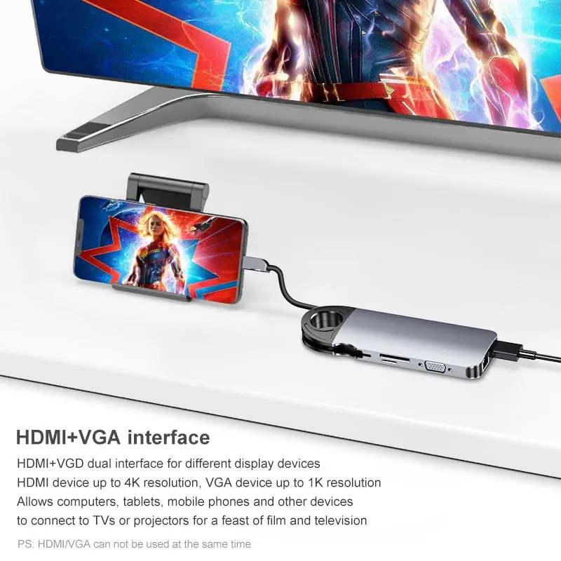 Док-станция 10 в 1 для MacBook USB C-HDMI/VGA/RJ45 Thunderbolt 3 | Компьютеры и офис