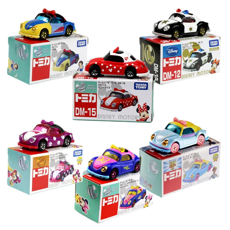 

Takara Tomy Kawaii аниме Микки Минни Маус полицейский автомобиль Белоснежка модель легкие автомобили игрушки милая детская модель подарок на день ...