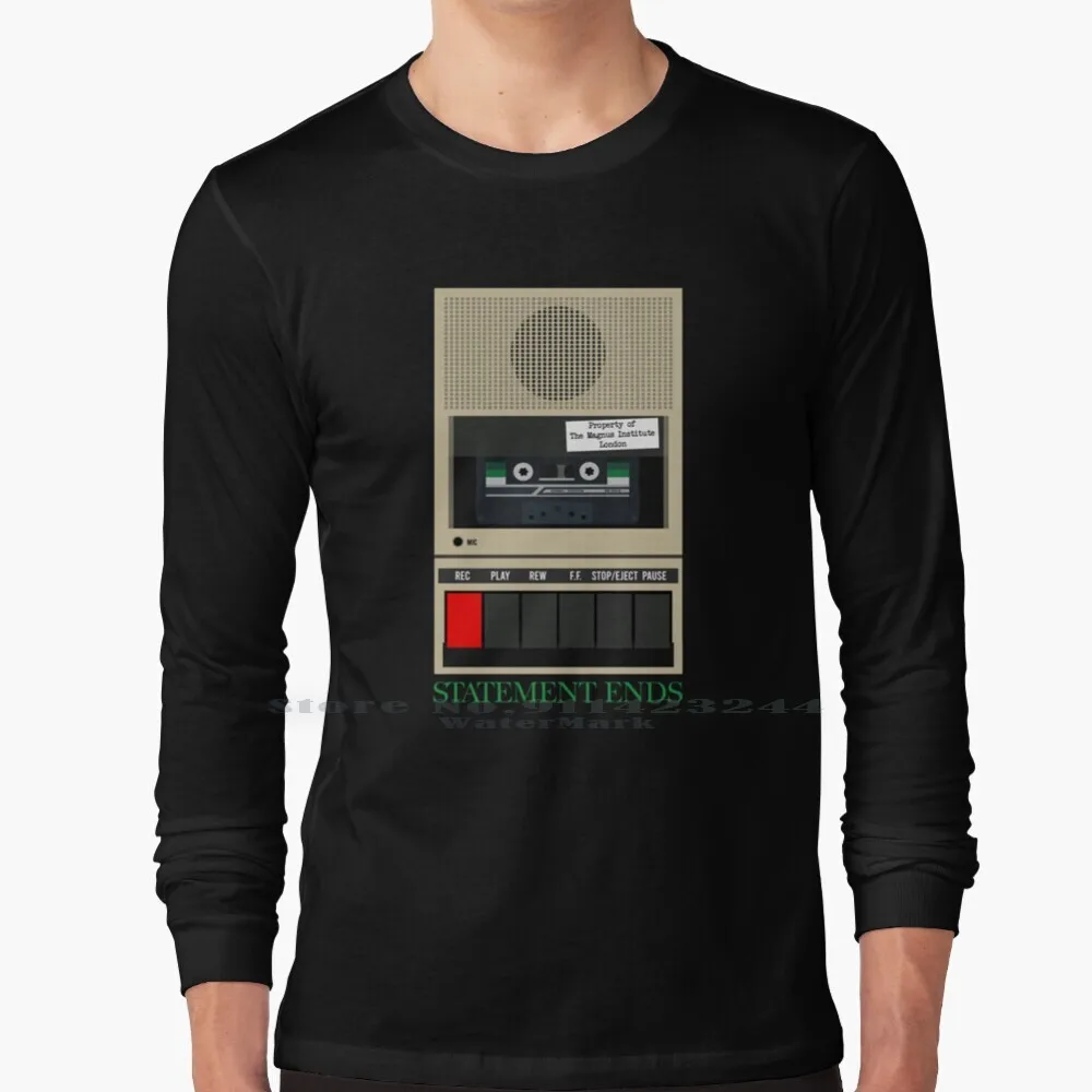 

Statement Ends Long Sleeve T Shirt Tee The Magnus Archives Statement Tape Recorder The Magnus Institute Tape Player Cassette