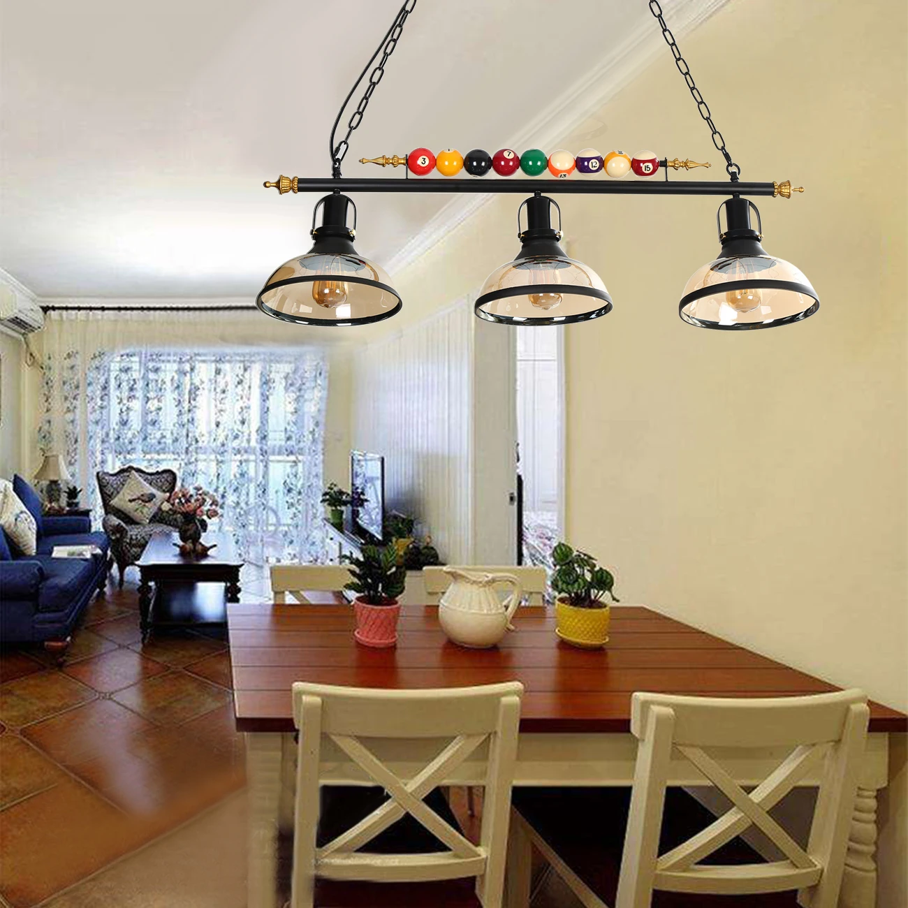 

Retro Chandelier Lamps Restaurant Bar Clothing Store Billiard Pool Table Decoration Creative Lights