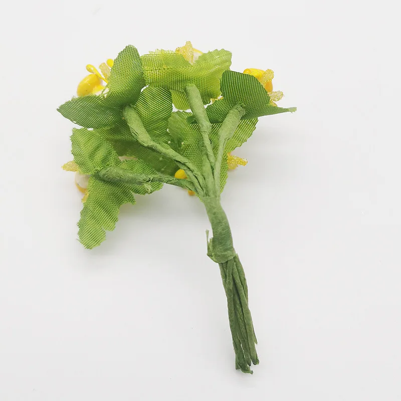 Новинка 10 шт./лот искусственный стемен гриб бутон букет листьев цветок для дома