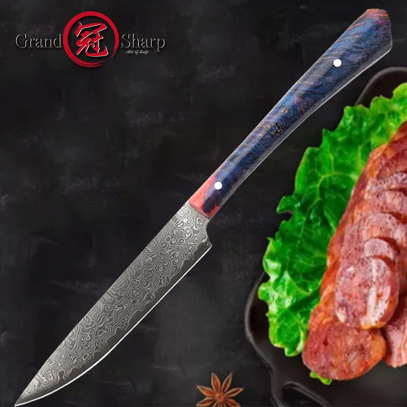 

Grandsharp Damascus Kitchen Knife vg10 Japanese Damascus Steel Steak Utility Tomato Paring Kitchen Knives Home Cooking Tools New