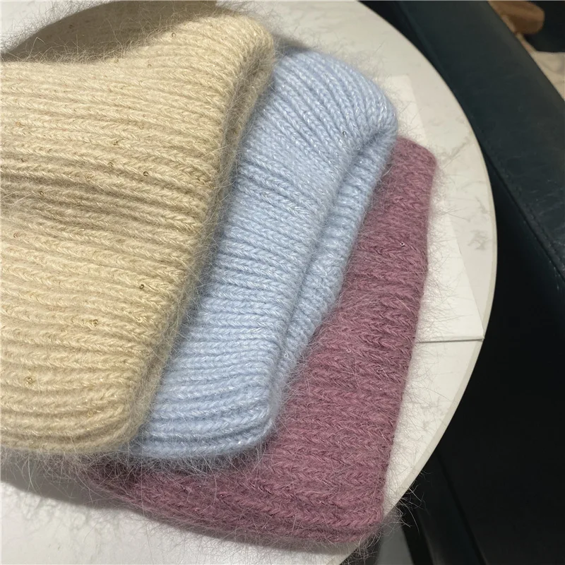 

New hat for women and Japan lovely Angora rabbit hair knitted hat net red Korean fashion autumn winter warm wool hat