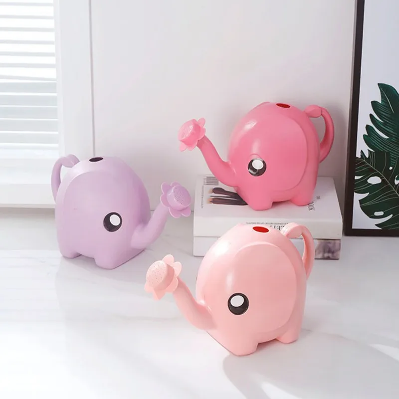 

Elephant watering can cute cartoon gardening potted plastic small watering can home terrace lawn gardening plants 1 piece