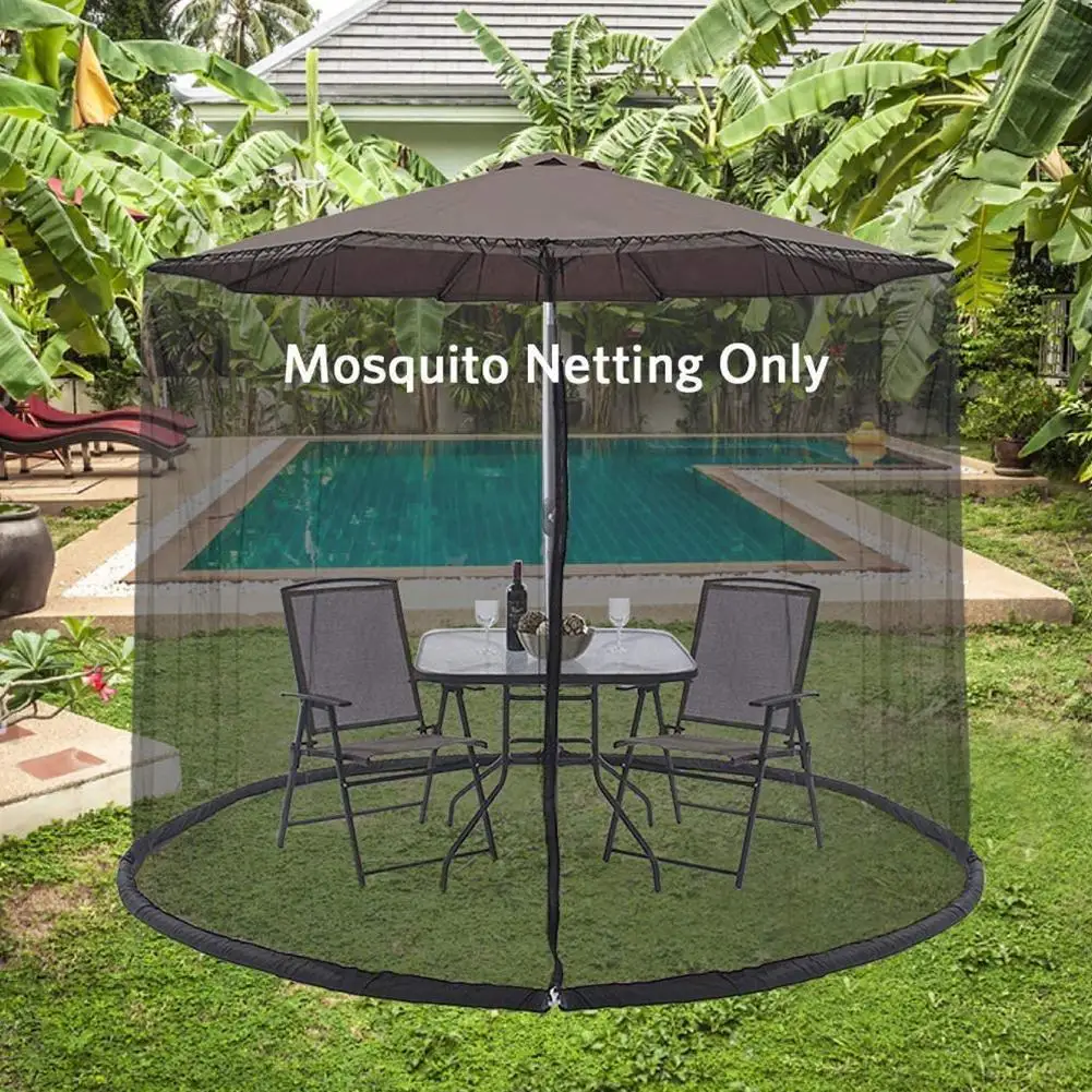 

Outdoor Umbrella Cover Mosquito Netting Zippered Mesh Enclosure Cover Screen Patio Table Umbrella Garden Deck Furniture Supplies