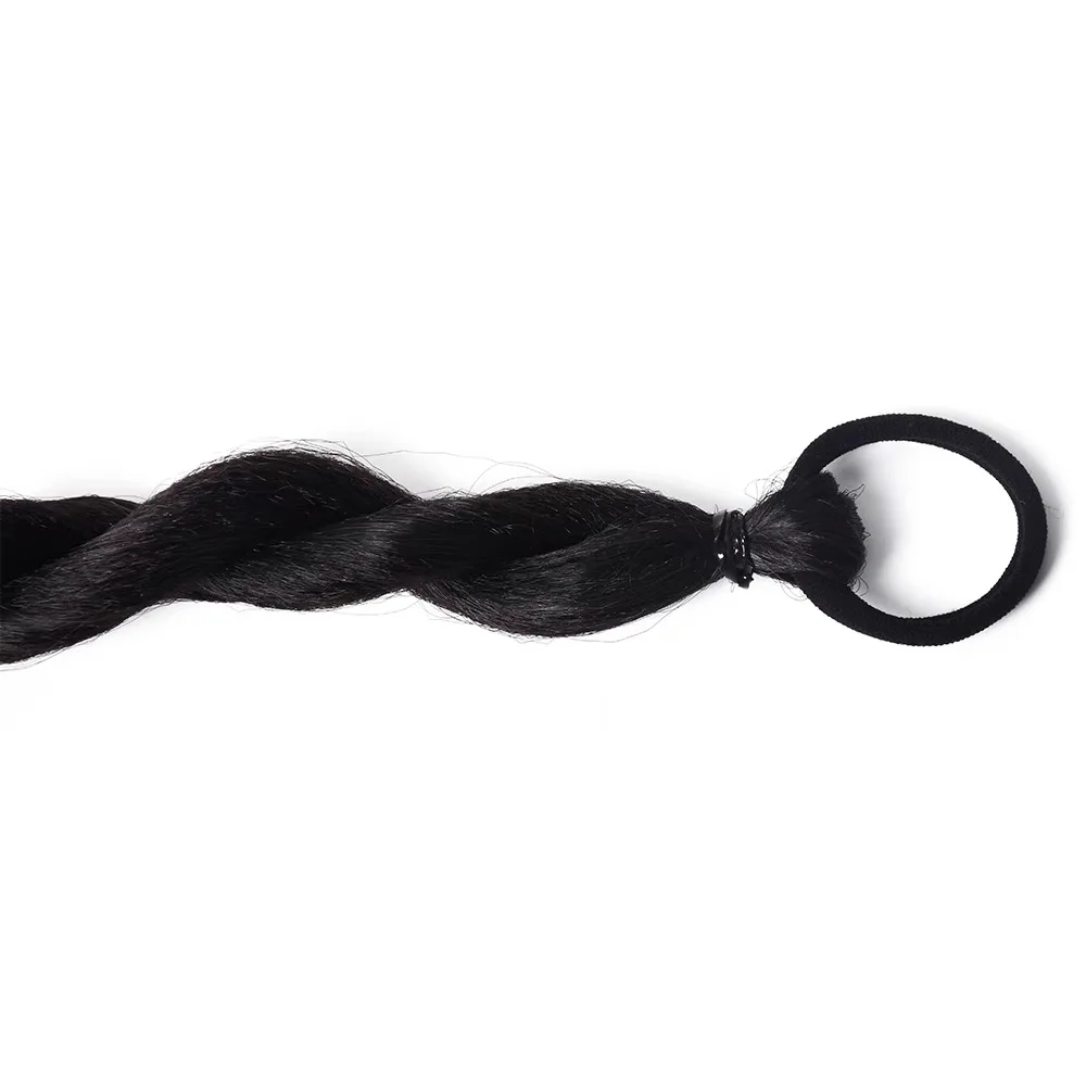 100cm 40inch Super Long Twist Braid Drawstring Ponytail Hairpiece Synthetic Pony Tail Wig for Black Women Clip in Hair Extension |