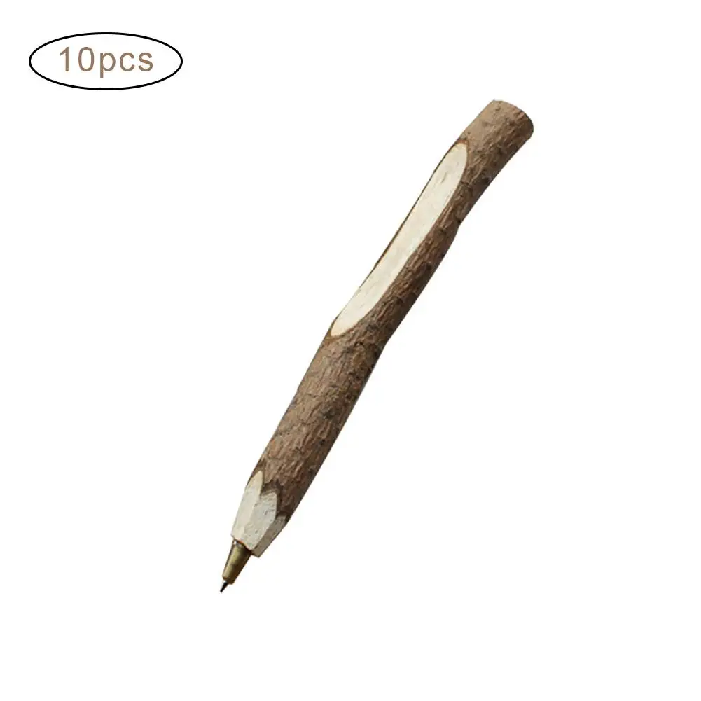 

10Pcs Vintage Nature Style Handmade Branch Ballpoint Pen Simple Wooden Environmental Ball Pen Natural Wooden Branches Shaped