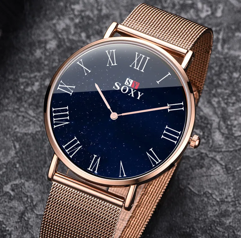 Женские ультратонкие часы SOXY простые модные наручные с звездным небом для женщин