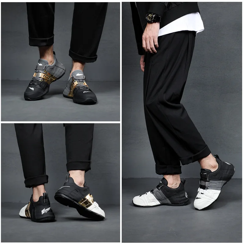 

2021 new leather men's shoes fashion casual trend all-match thick-soled increased climax men's outsole sneakers