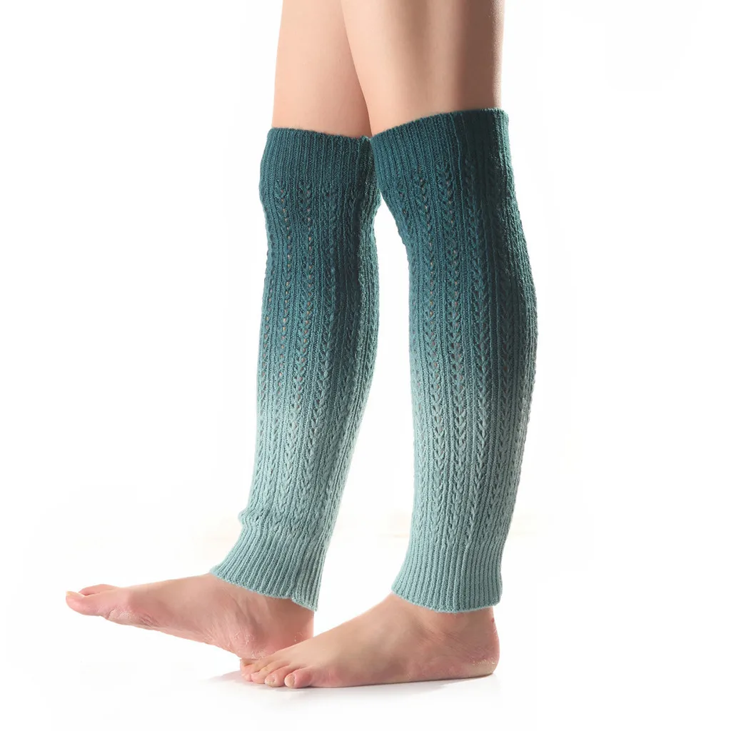 Женские разноцветные шерстяные длинные гетры выше колен вязаные носки для обуви
